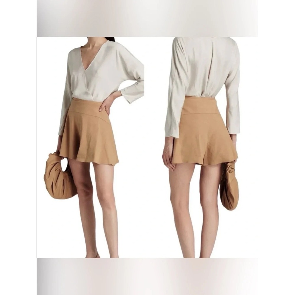 Vince Flounce Linen Blend Brown Shorts Size 8